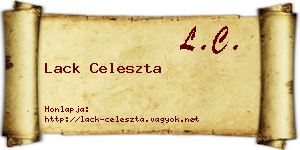 Lack Celeszta névjegykártya
